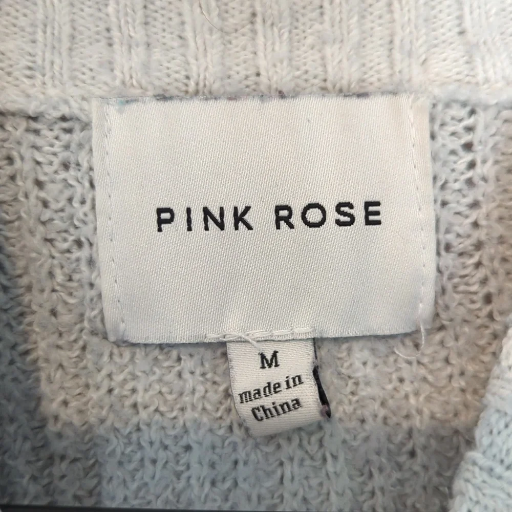 Pink Rose Colorblock Knit‎ Women's Sweater M